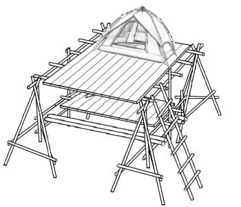Πλατφόρμα με τρίποδα (υπερυψωμένο αντίσκηνο)
